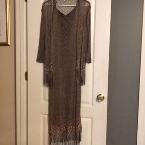 Roaring 20 Flapper Vintage Harlow Gold Black Dress